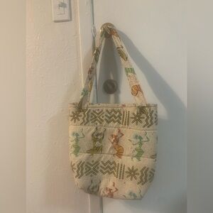 Hand made African themed Patterned Cream Tote Bag